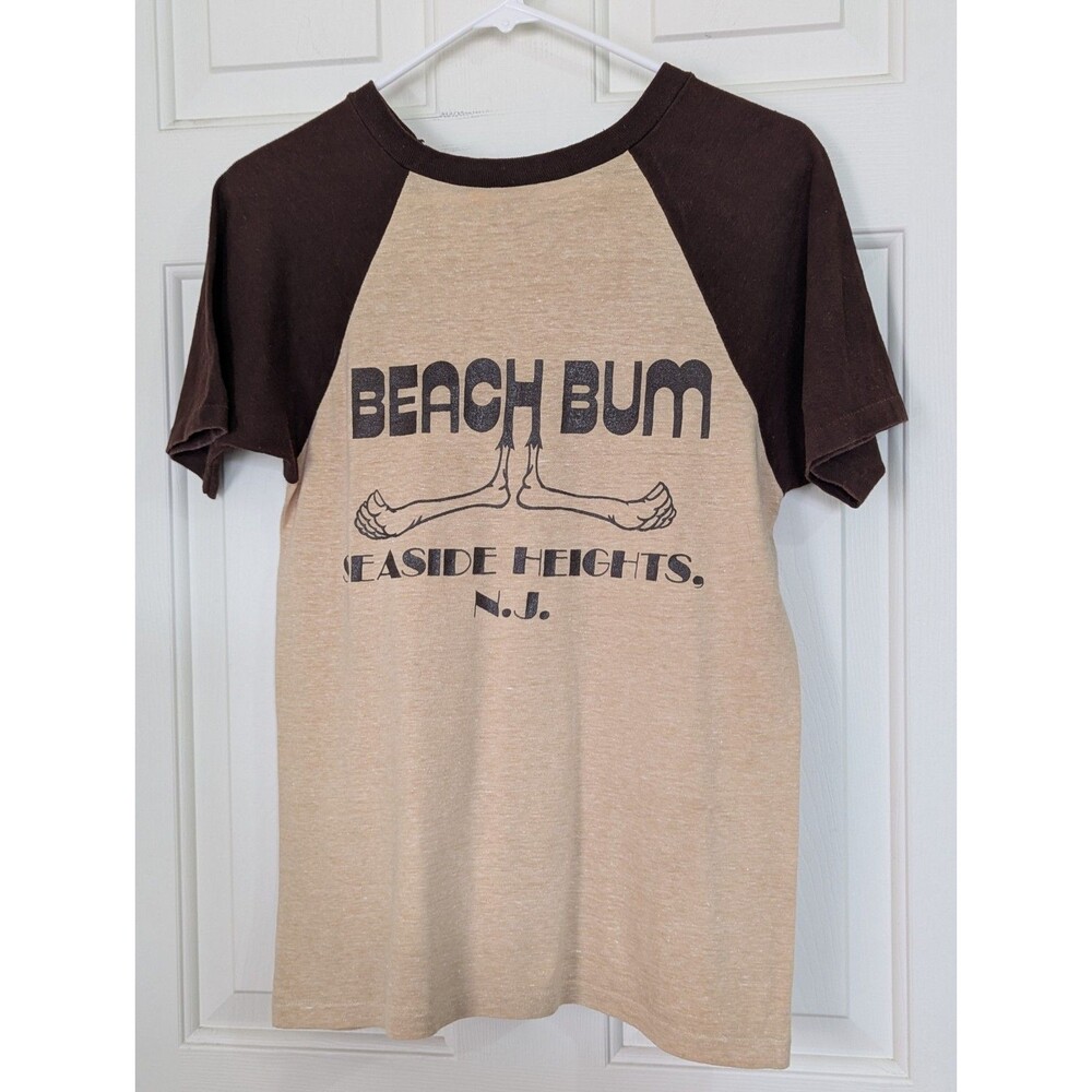 VTG Beach Bum Seaside Heights NJ T-Shirt SMALL Single Stitch 80s Retro Graphic